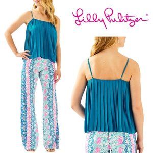 NWT Lilly Pulitzer Rein Top Pleated Tank Blue